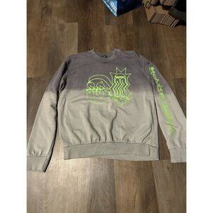 Rick And Morty Crew Neck Sweatshirt (Large) Ombré Grey